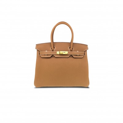 HERMES MASTER BIRKIN 30 EPSOM LEATHER GOLDEN BROWN GOLD BUCKLE HANDBAG H028369CC37 (30*23*15cm)